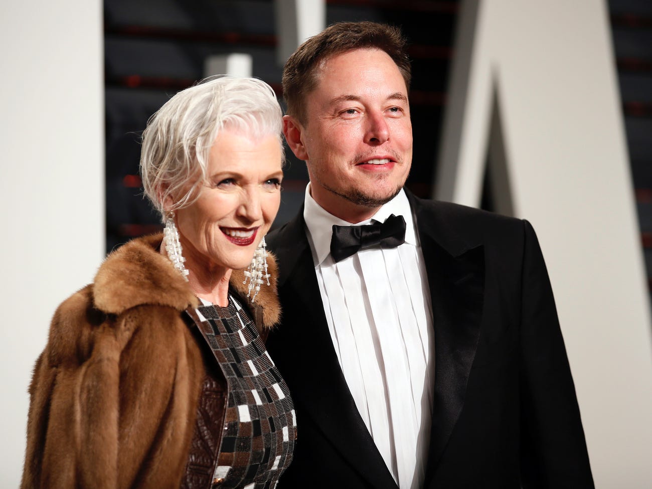 Elon Musk with his mother