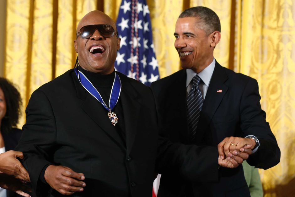 Stevie Wonder with Barack Obama