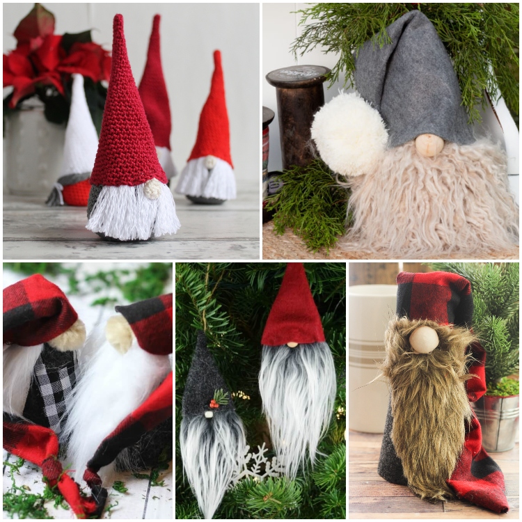 Different styles of DIY holiday gnomes