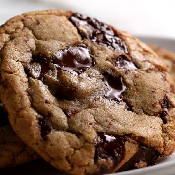 Choco chip cookies on a plate