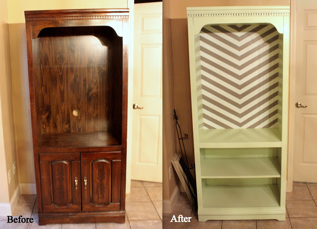 Sample of cabinet flipped and repainted