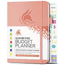 Peach Clever Fox Budget Planner with rubber band