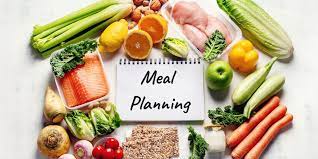Different vegetables and fruits for meal planning