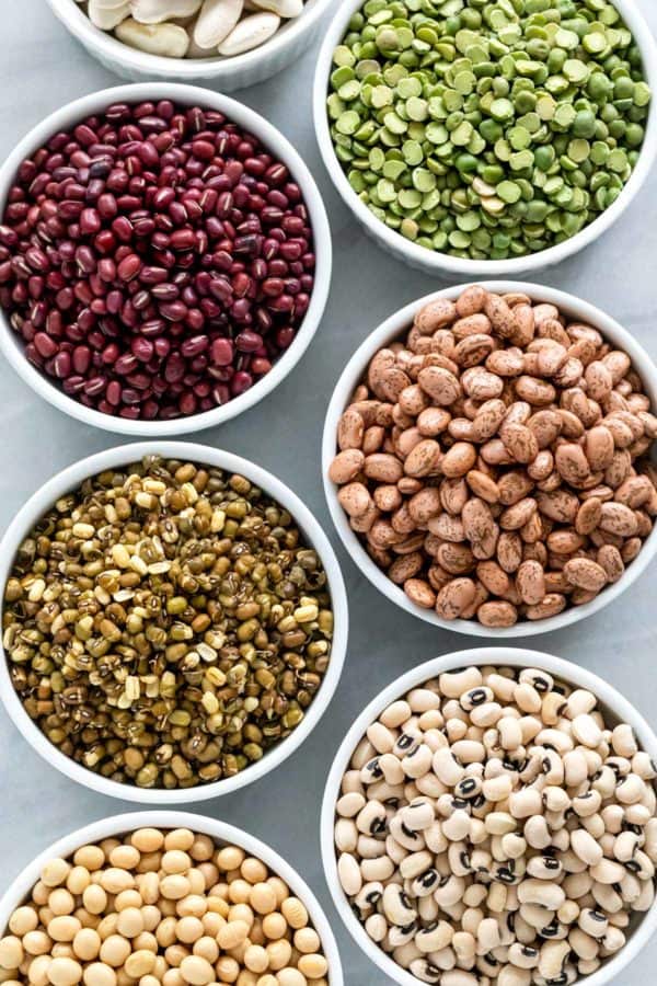 Different types & colors of beans