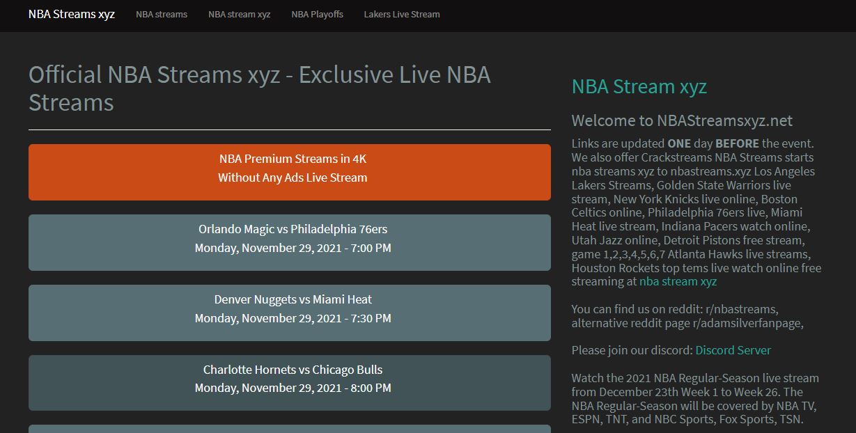 Easy Steps To Resolve The NBA Streams xyz 'Not Working Error'