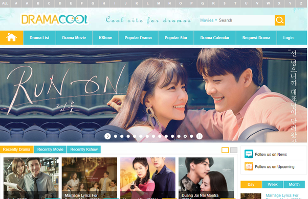 Dramacool website with its own library featuring all of the available Asian Movies