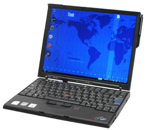 A working Mini Thinkpad Laptop against a white background