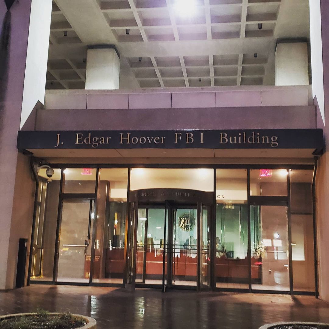 Façade of J. Edgar Hoover FBI Building headquarters in Washington, D.C.