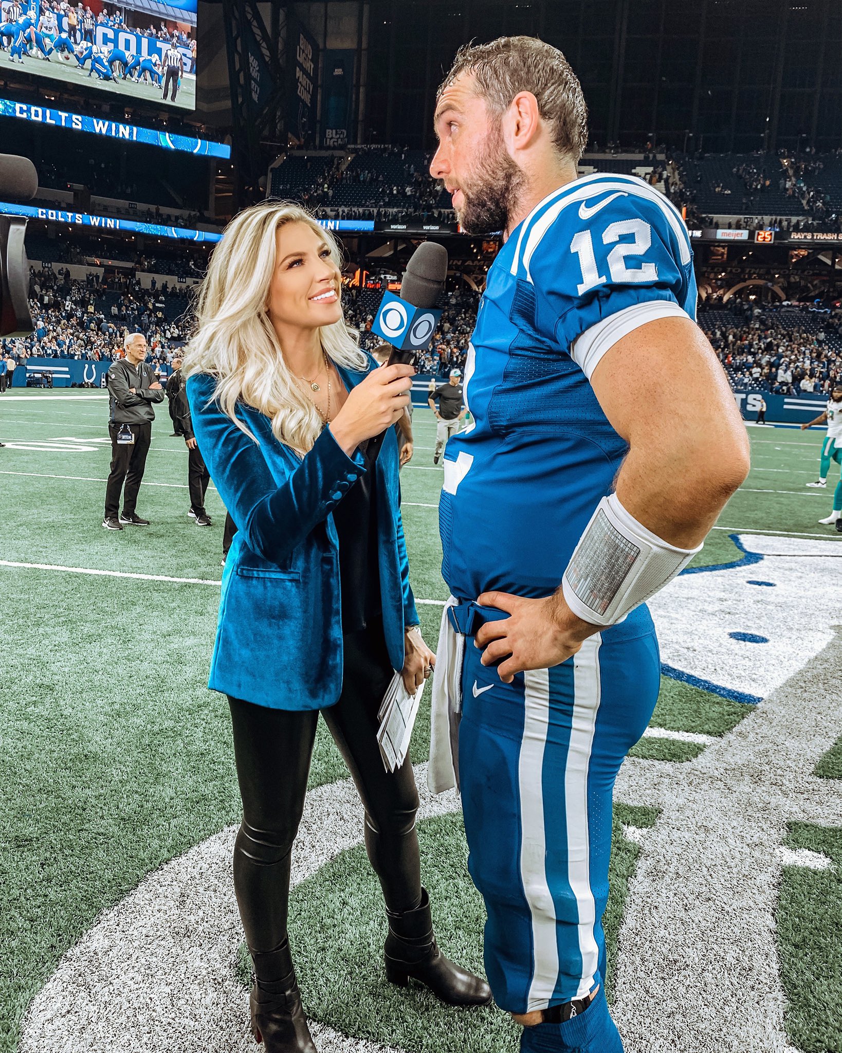 Melanie collins With Andrew during NFL Match