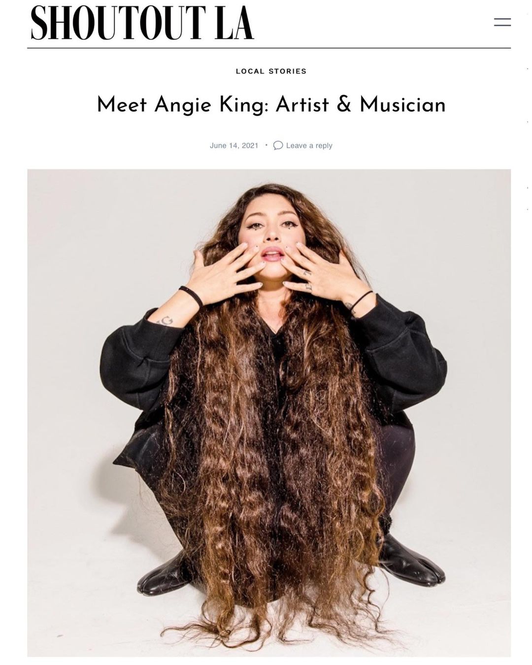 Shoutout LA features Angie King in a June 14, 2021 article