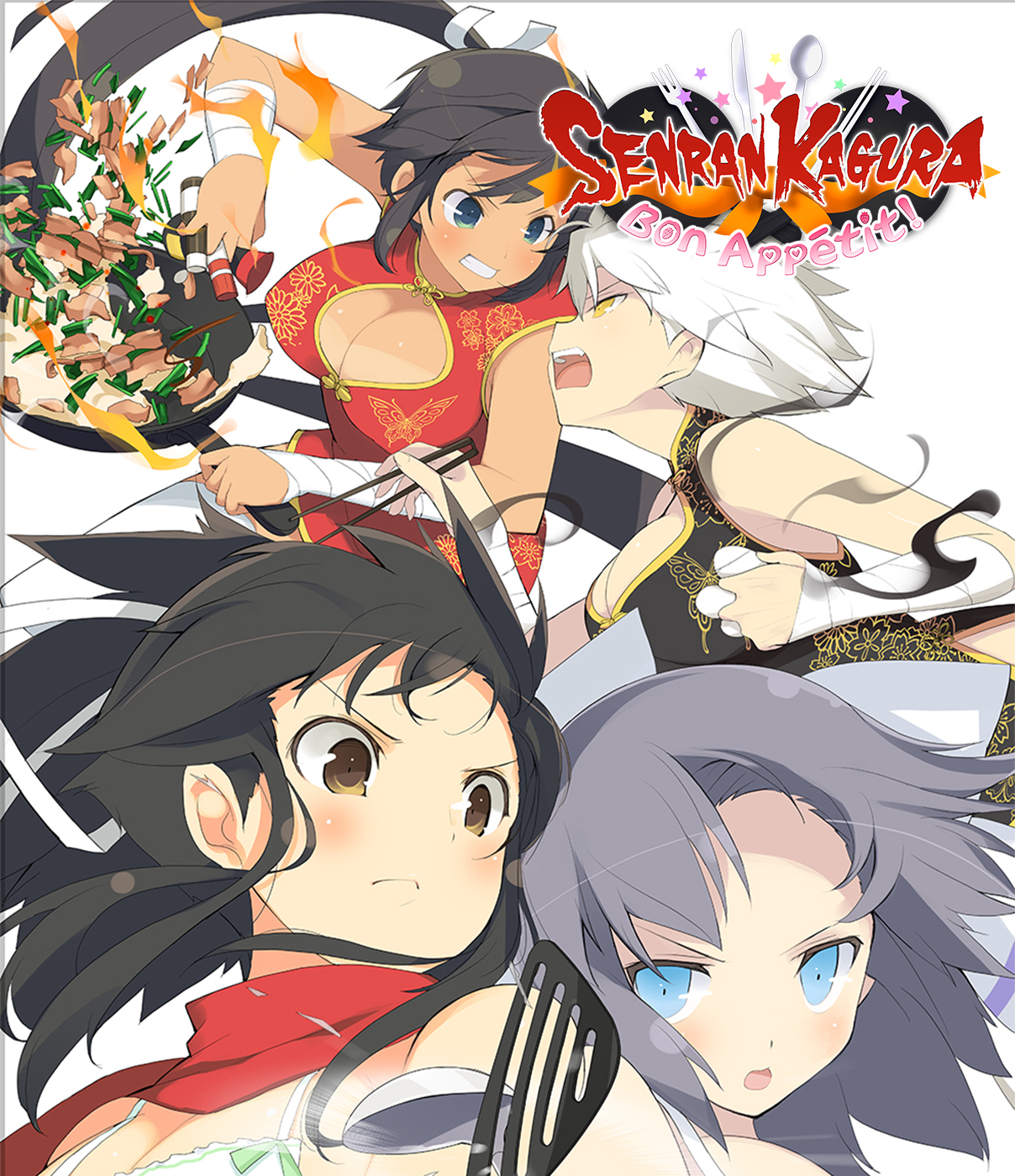 Senran Kagura: Bon Appétit! is a rhythm cooking game available for the PlayStation Vita, in which the goal is to win a cooking competition. The game was released on the PlayStation Store on November 11, 2014 for North America, and on November 12, 2014 for Europe.