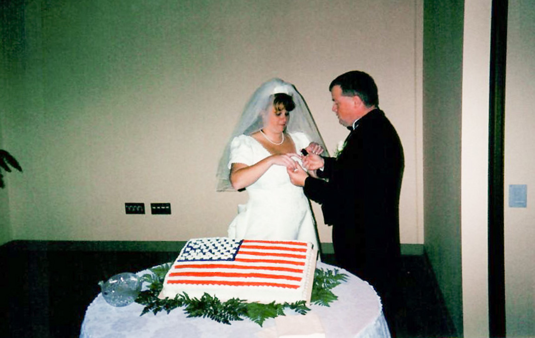 Richard Jewell and Dana during their marriage ceremony
