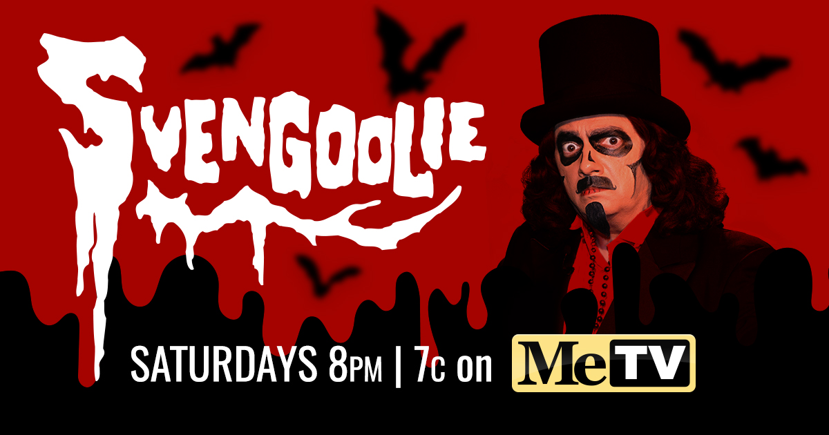 The host Svengoolie talks about various horror movies, gives an introduction to them and performs an act during the intermission.