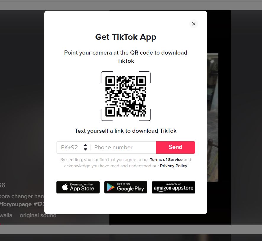 QR code to download tiktok App