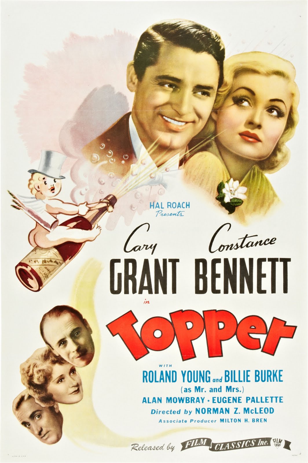Topper is a 1937 American supernatural comedy film directed by Norman Z. McLeod, starring Constance Bennett and Cary Grant and featuring Roland Young.