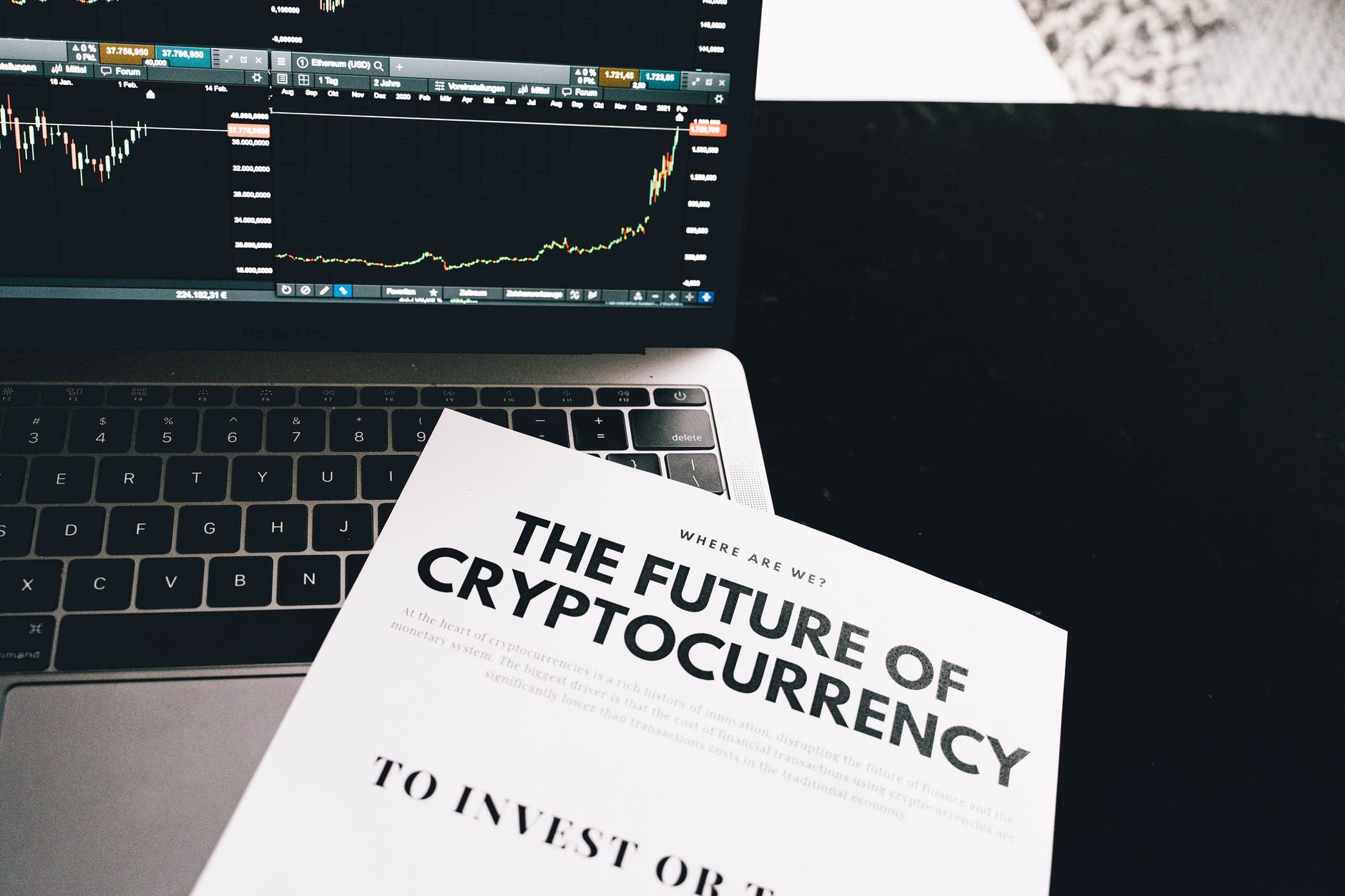 Paper with "The Future of Cryptocurrency" written on it