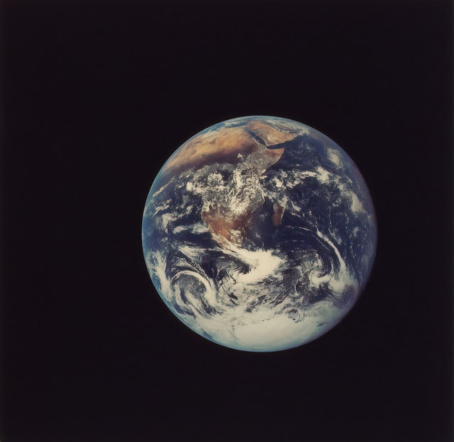 Full disk Earth as photographed from space