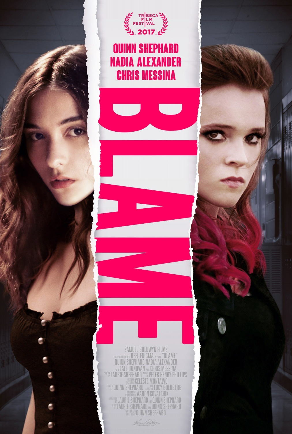 Blame is a 2017 American teen psychological drama film written, co-produced, edited, and directed by Quinn Shephard, who also stars alongside Nadia Alexander, Tate Donovan, and Chris Messina. The film is Shephard's feature film directorial debut.