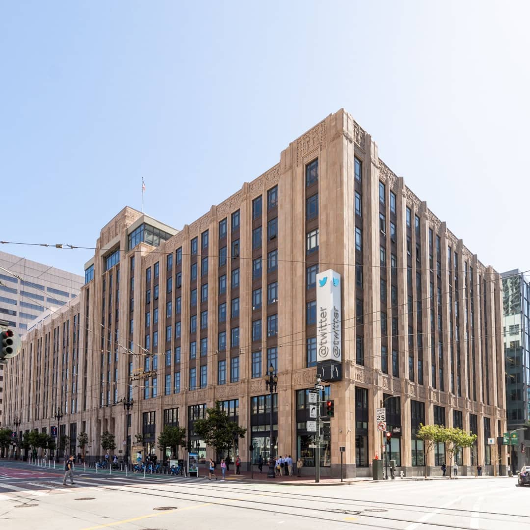 Twitter headquarters in Market Street, San Francisco, California