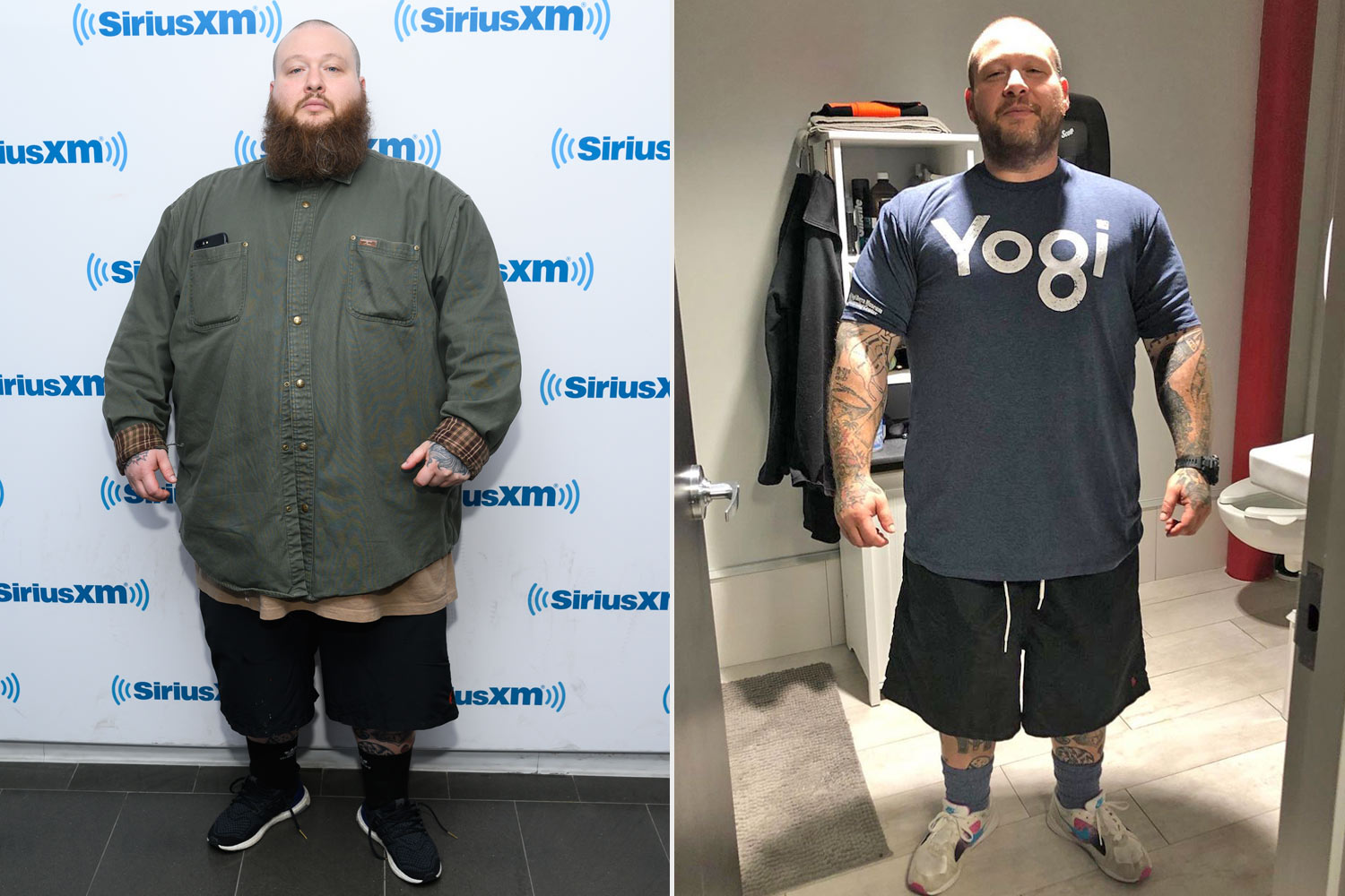 Before and after pic of Action Bronson due to weight loss