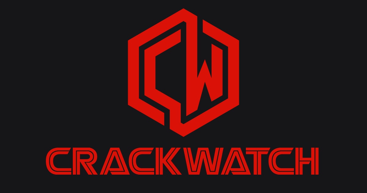 Crackwatch red hexagonal CW logo and its title name below