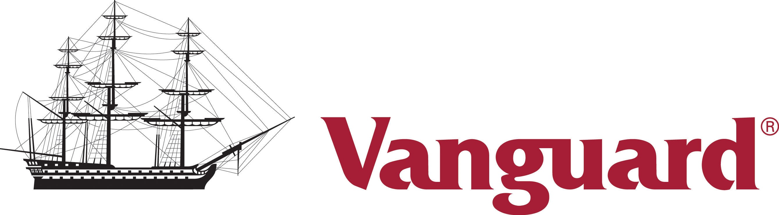 Vanguard Logo with sailing ship beside it