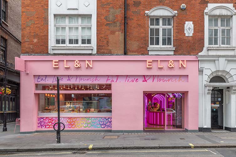 Color candy pink EL&N establishment on street