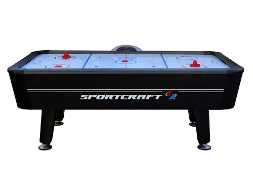 Sportcraft air hockey table in sturdy black with in-rail LED scorers