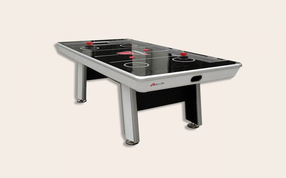 An air hockey table with a technological and modern design