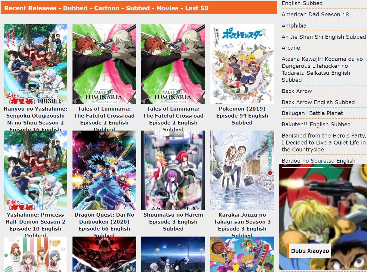 Recent Dubbed Cartoon Releases on wcoforever