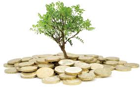 A tree encircled by gold coins