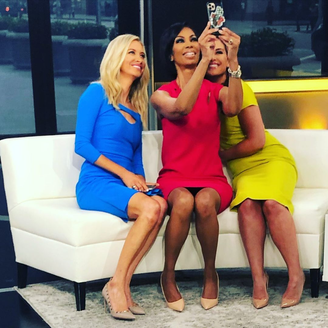 Harris Faulkner takes a selfie with Kayleigh McEnany and Emily Compagno on the set of Outnumbered