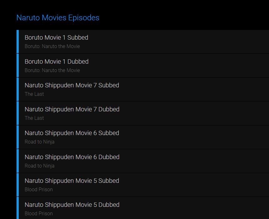 Screenshot of Naruto Movies Episodes on Animeram