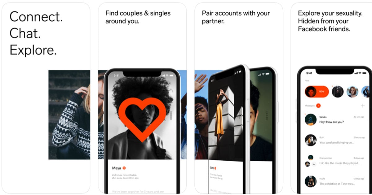 Feeld dating app landing pages screenshots