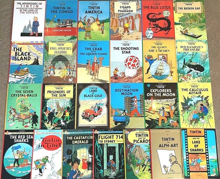 25 U.K. paperback editions of ‘The Adventures of Tintin’
