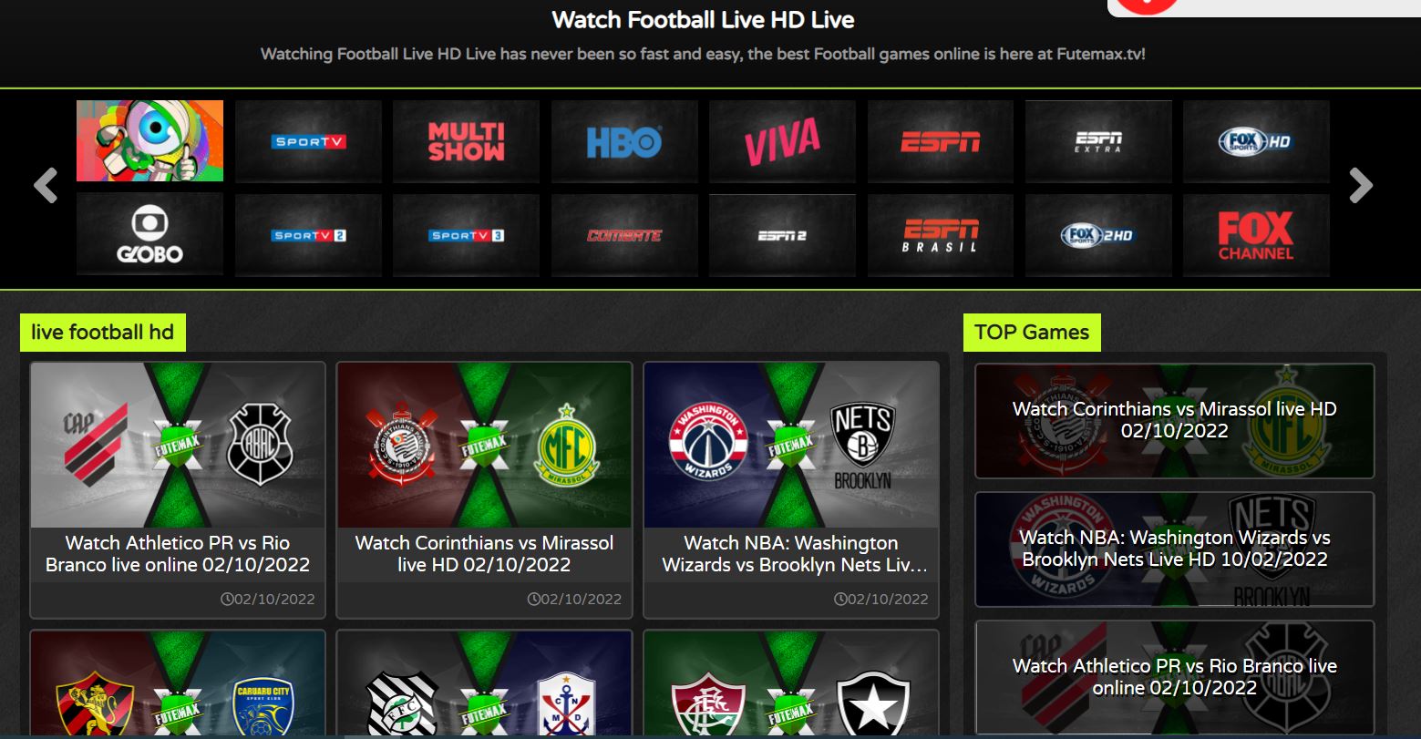 On Futemax You Can Watch Unlimited Sports Streaming For Free
