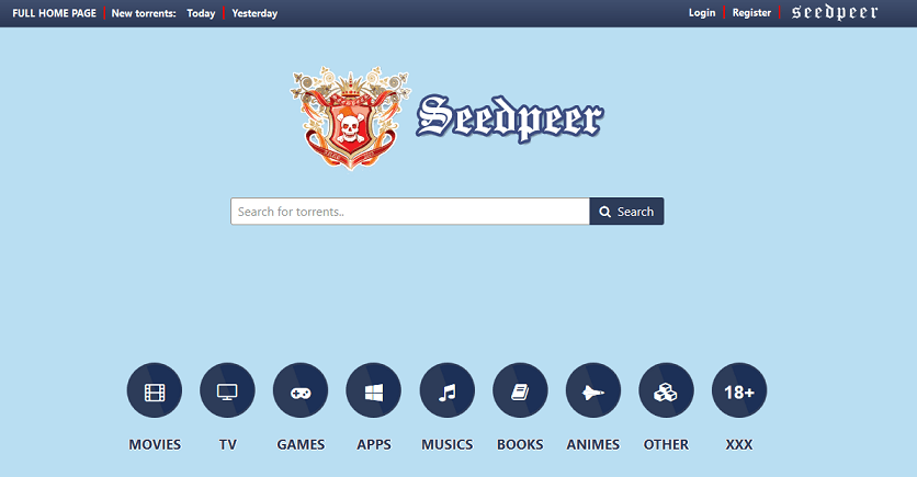 Seedpeer webpage search browser