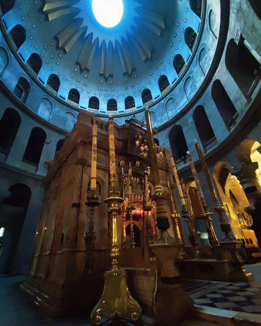 Exterior of the tomb of the Holy Sepulchre at the Church of the Holy Sepulchre in Jerusalem