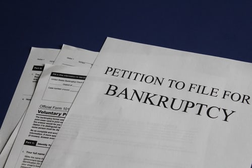 Documents piled up for filing bankruptcy