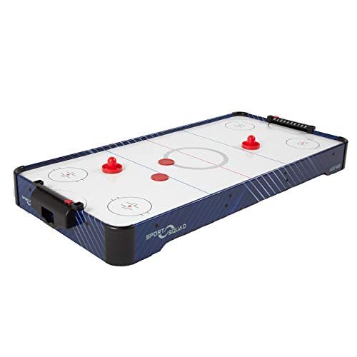 40-inch-long air hockey table is a tabletop version with two pucks and paddles