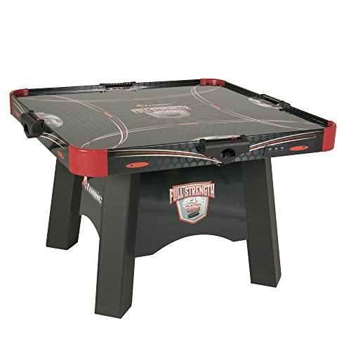 A square-shaped 4-player air hockey table 