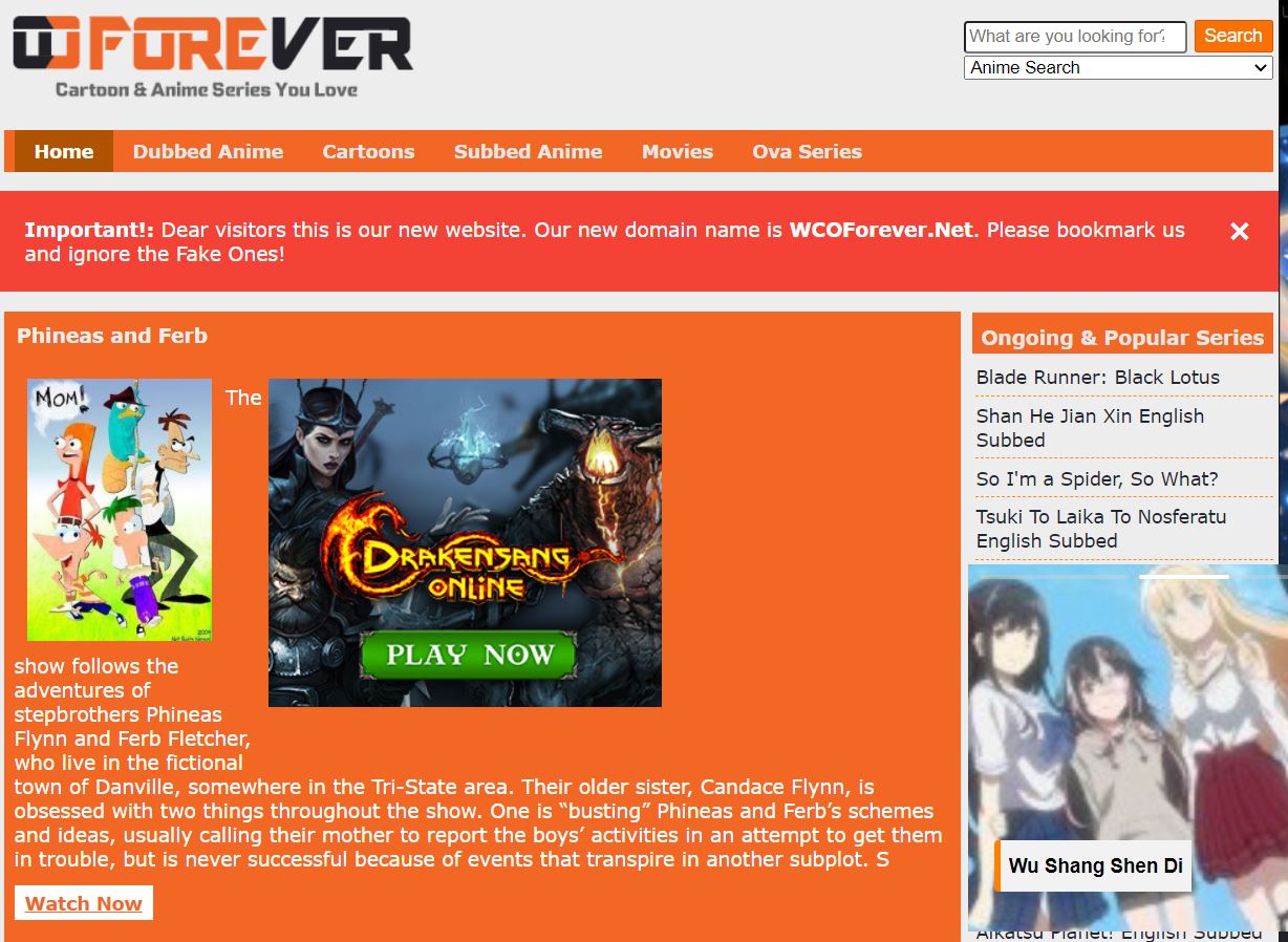 WCOForever - Watch Cartoons & Anime Series Online For Free In HD