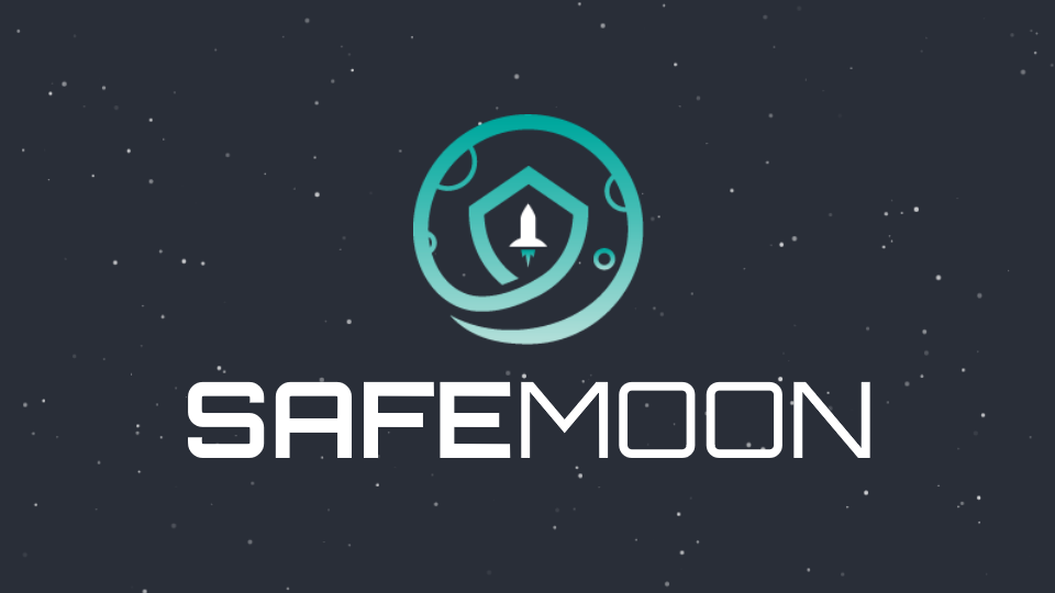 Logo of SafeMoon on a starry background
