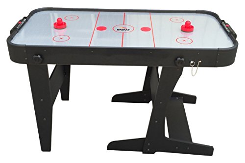 A foldable air hockey table in black color