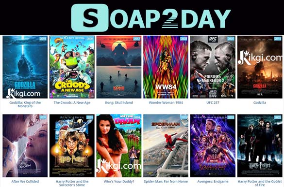 Soap2day website with its name in blue font at the top and displaying the twelve movies it offers