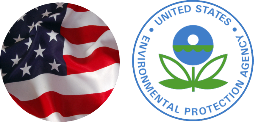 USA EPA logo on the right side and USA flag on the left side
