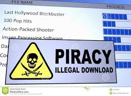 Logo of illegal download or piracy