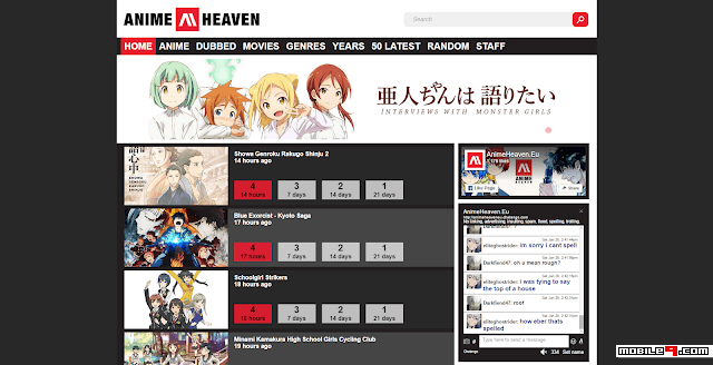 Anime heaven webpage