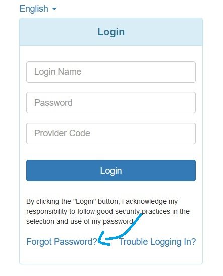 Screenshot of therap forgot password 