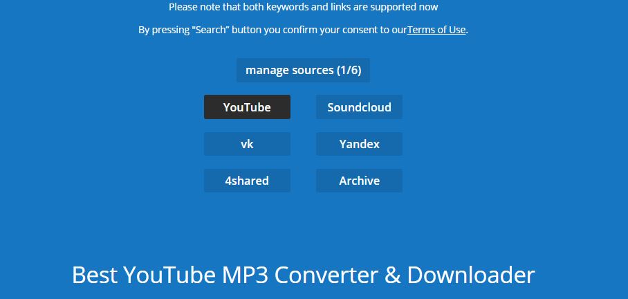 Screenshot of mp3juices3 manage sources 